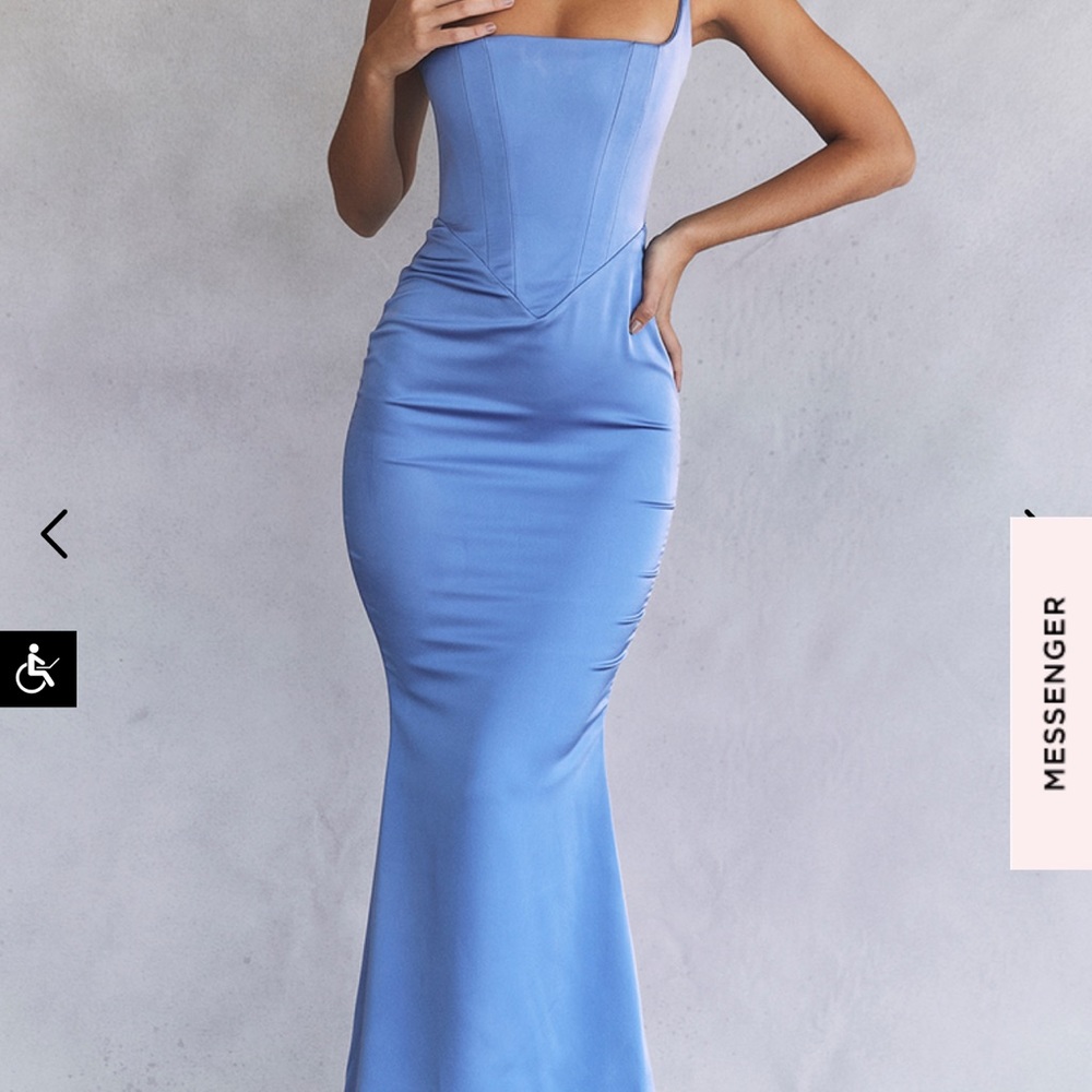 HOUSE OF CB Olivette dress in blue never worn with tags size small